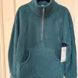 NWT Lululemon Athletica Scuba Fleece Teal Quarter-Zip Pullover, XS/S